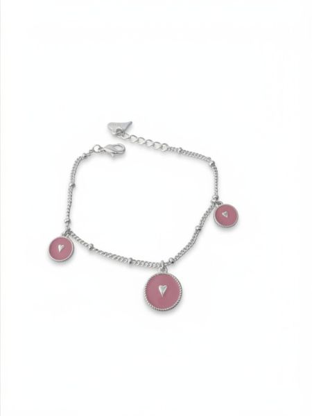 20375 Armbånd rosa emalje sirkler